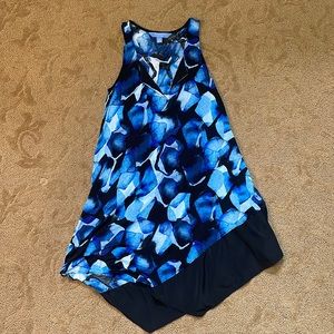 Simply Vera Wang Asymmetrical Blue and Black Dress Size XS
